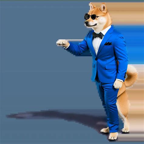 Stylish Shiba in Blue Suit and Black Shades PNG Image for Trendy Canine Fashion | PNG Prompt