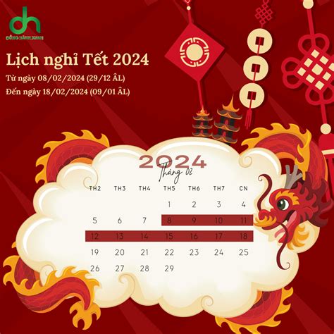 THÔNG BÁO LỊCH NGHỈ TẾT NGUYÊN ĐÁN 2024