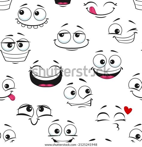 Funny Cartoon Cheerful Smiling Laughing Faces Stock Vector (Royalty ...