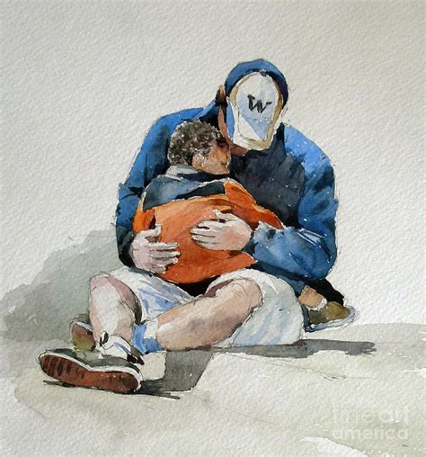 Father and Son Painting by Natalia Eremeyeva Duarte