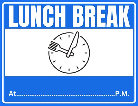 Lunch Break Sign For Office | FREE Download