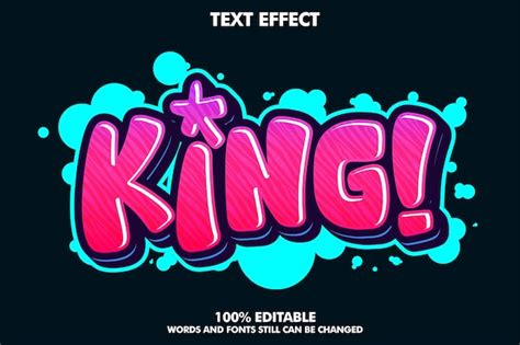 Premium Vector | King graffiti letteringcharming graffiti text effecta ...