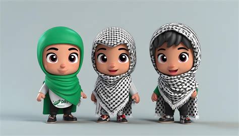 Premium Photo | Palestinian Gazza childs kids girls boys wings flag keffiyeh heroes school ...
