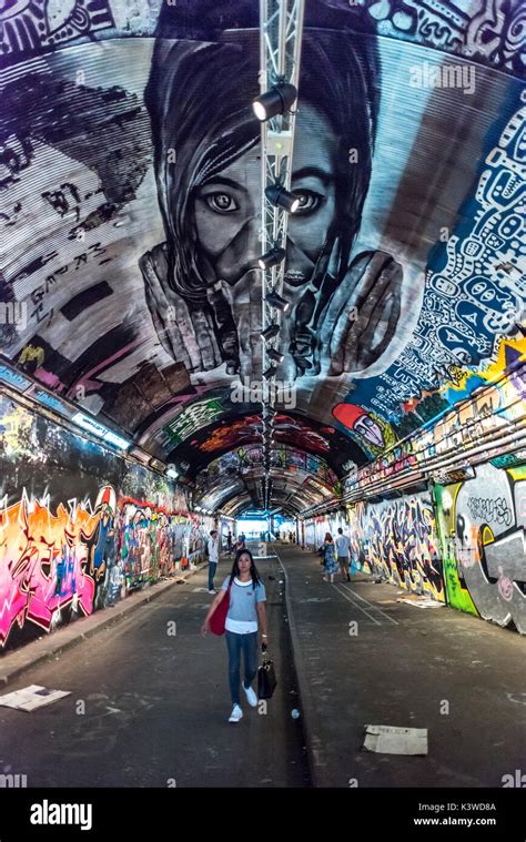 The graffiti tunnel underneath Waterloo Station at Lower Marsh in south London Stock Photo - Alamy