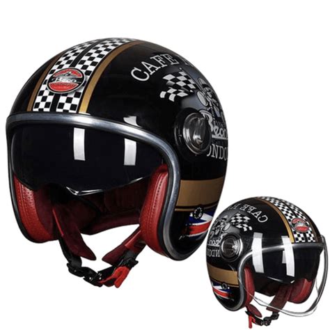 Cafe Racer Helmet w/ Retractable Visor