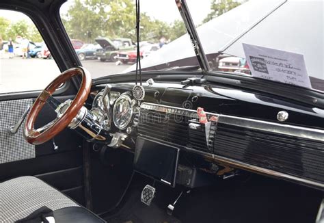 The Interior of a Classic Black Pickup Truck Chevrolet 3600 with Black ...