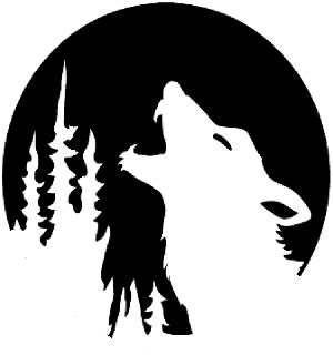 Free Halloween Howling Wolf Stencil for Pumpkin Carving