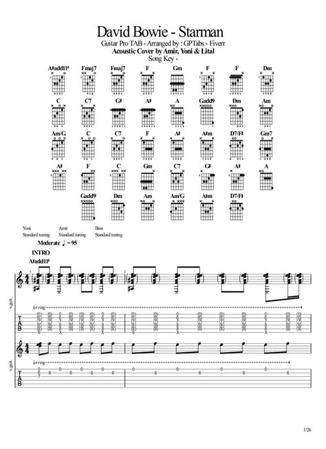 Starman Sheet Music David Bowie Ukulele Chords/Lyrics, 55% OFF