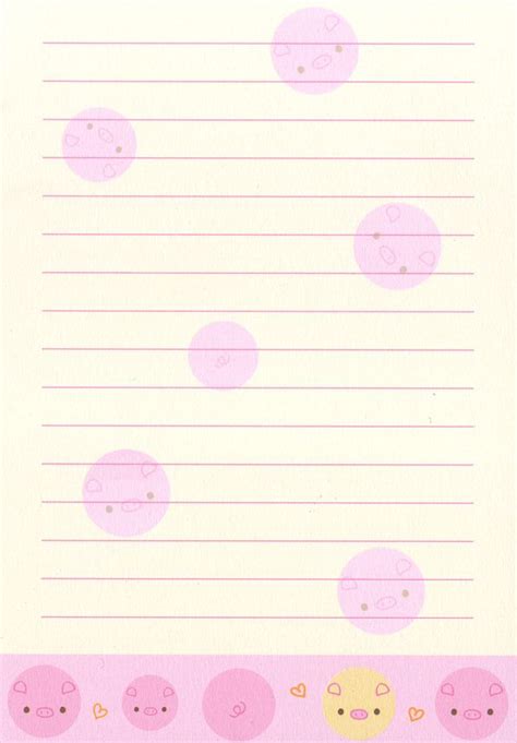 Kawaii letter paper - Sweet Face - printable | Letter paper, Note paper ...