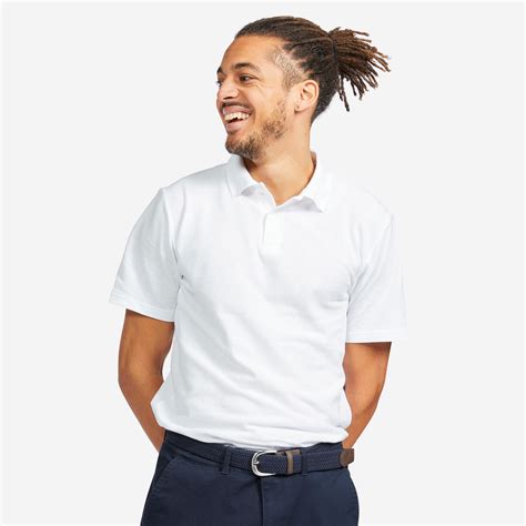 Men's short-sleeved golf polo shirt - MW100 white