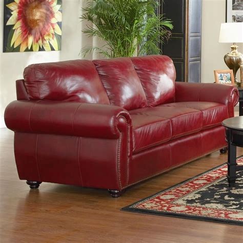 10 Best Ideas Red Leather Couches and Loveseats