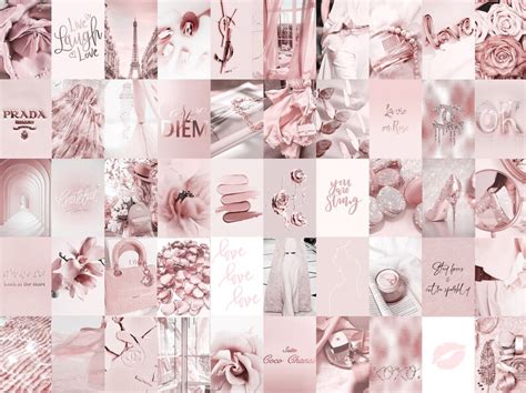 Blush Pink Wall Collage Kit Aesthetic 2 Dusty Pink Trendy - Etsy Finland