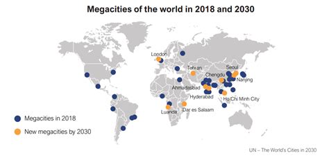 Top 20 Megacities Locations On A Map