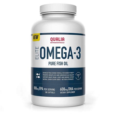 Qualia Nutraceuticals, Elite Omega 3 Fish Oil - 180 Softgels its high concentration and ...