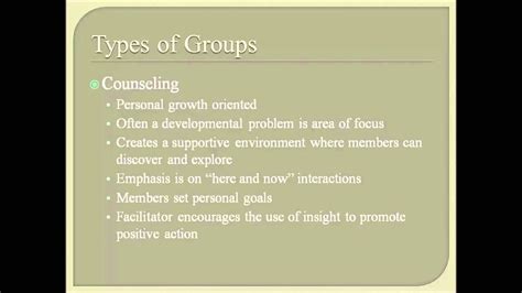 Group Counseling: Types Of Group Counseling