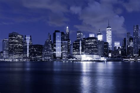 New York Skyline At Night Free Stock Photo - Public Domain Pictures