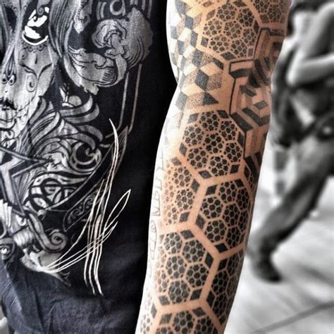 80 Honeycomb Tattoo Designs For Men - Hexagon Ink Ideas