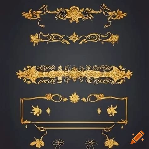 Elegant gold border design line on Craiyon