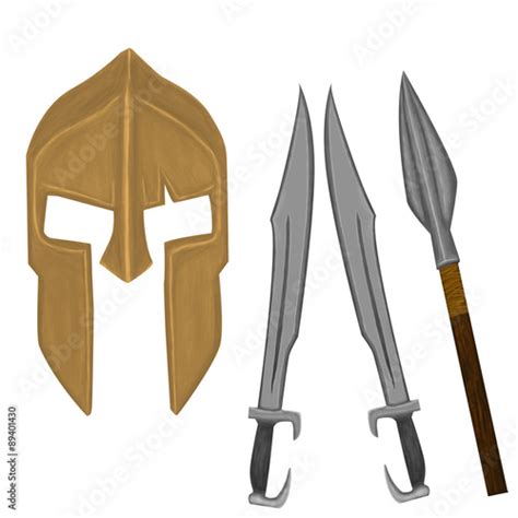 "Spartan Weapons set 2 draw" Stock photo and royalty-free images on Fotolia.com - Pic 89401430