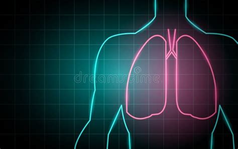 Neon Glowing Lines, Body and Lungs Concept, Lifeline Background Wallpaper Design Stock Vector ...