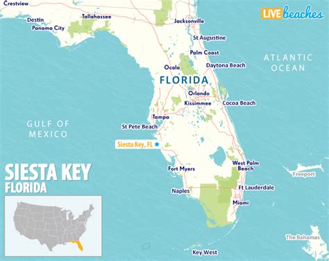 Map of Siesta Key, Florida - Live Beaches