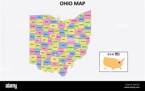 Ohio Map. District map of Ohio in District map of Ohio in color with ...