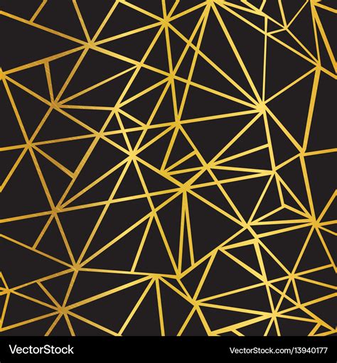 Black and gold foil geometric mosaic Royalty Free Vector