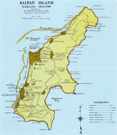 Map of Saipan Island, Mariana Islands, 1963 | Saipan island, Saipan, Battle of saipan