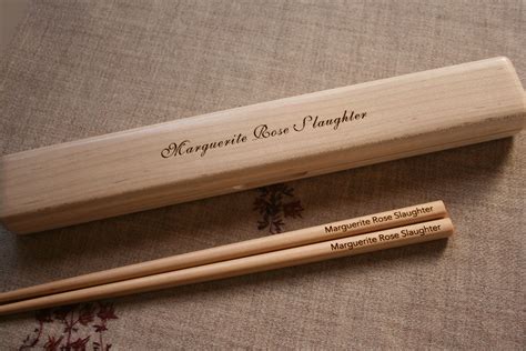 Custom-made Chopstick Gift Set Bose, Marguerite Rose, Personalized Chopsticks, Wood Cutlery ...