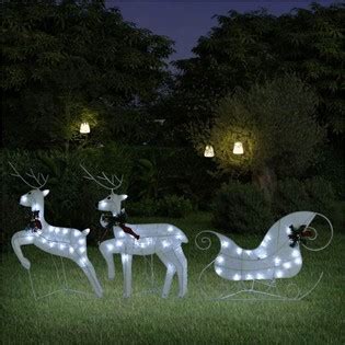 Reindeer & Sleigh Christmas Decoration 60 LEDs Outdoor White