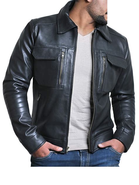 Men’s Genuine Lambskin Black Leather Jacket