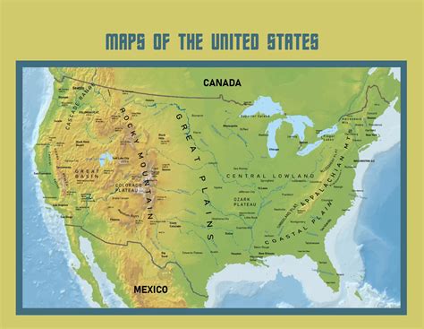 Free Printable Physical Map Of The United States Printable Us Maps ...