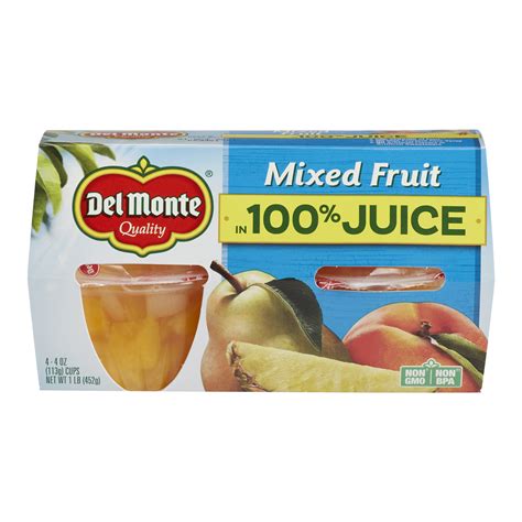 Del Monte Mixed Fruit Fruit Cups®, 4 Pack Fruit Cups | Meijer Grocery, Pharmacy, Home & More!