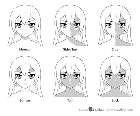 How to Shade an Anime Face in Different Lighting - AnimeOutline | How ...