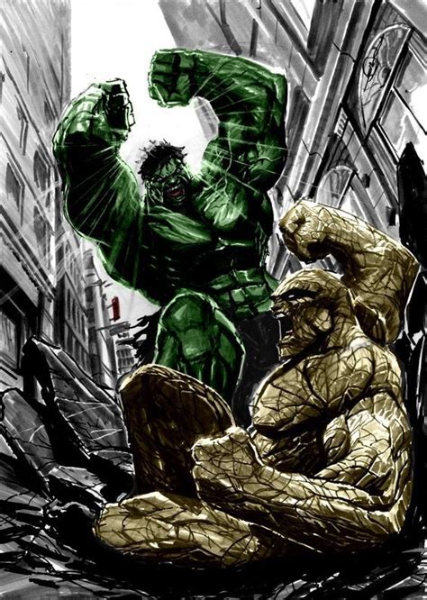 #Hulk #Fan #Art. (Hulk VS Thing) By: Nebezial. ÅWESOMENESS!!!™ ÅÅÅ+ | Hulk art, Art, Hulk smash