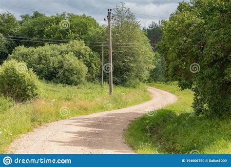 Curvy Gravel Countryside Road in the Lithuania Stock Photo - Image of dirt, environment: 194606750