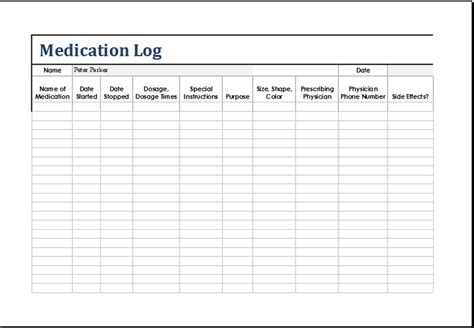 Patient Medication Log Template » Extensions