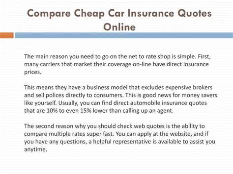 PPT - Compare Cheap Car Insurance Quotes Online PowerPoint Presentation - ID:7396997