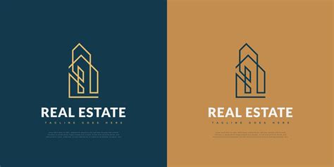 Abstract and Minimalist Real Estate Logo Design with Line Style 3520436 Vector Art at Vecteezy