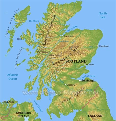 Scotland Physical Map