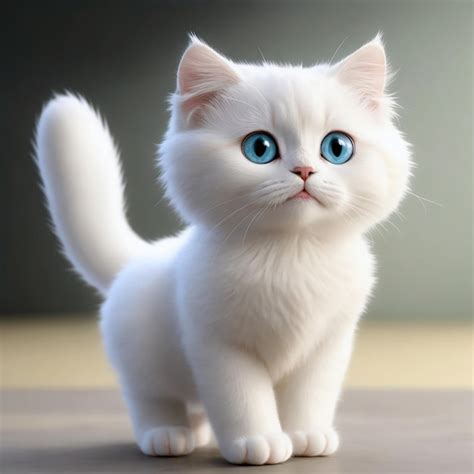 Premium Photo | A awesome white cute cat ai generated