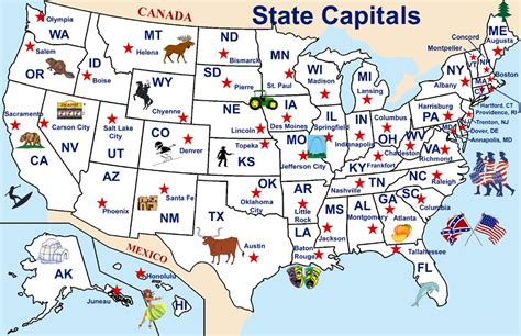 Printable Us Map With Capitals