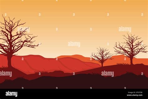 Cold afternoon sky with stunning natural scenery. Vector illustration Stock Vector Image & Art ...
