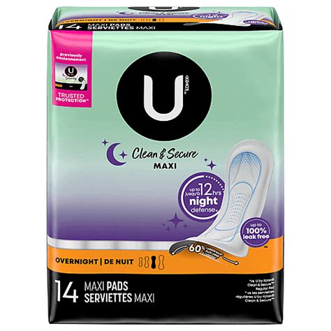 U by Kotex Pads, Maxi, Overnight 14 ea | Shop | Ingles Markets