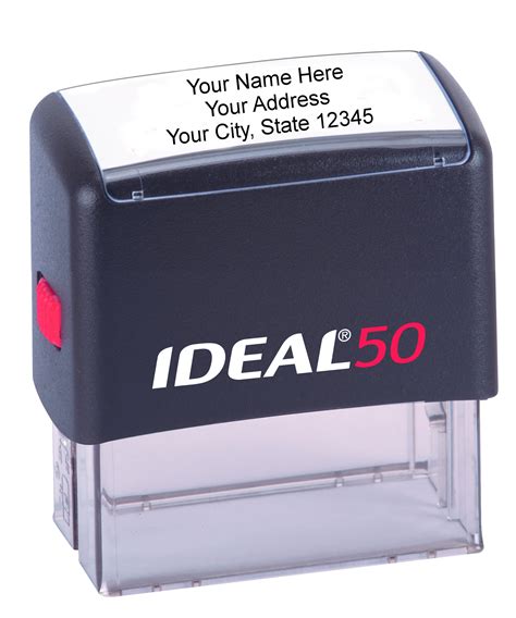 Ideal 50 Personalized Custom 3 Line Return Address Self Inking Rubber Stamp | eBay