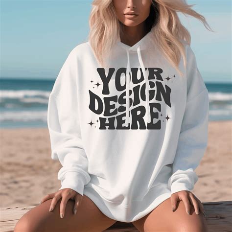 White Hoodie Mockup Gildan Hoodie Mockup White Hoodie Mockup Model ...