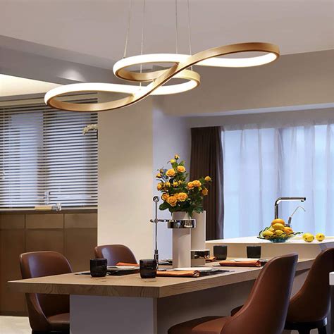 Modern Chandelier Lighting LED Dining Room Dimmable Pendant Light ...