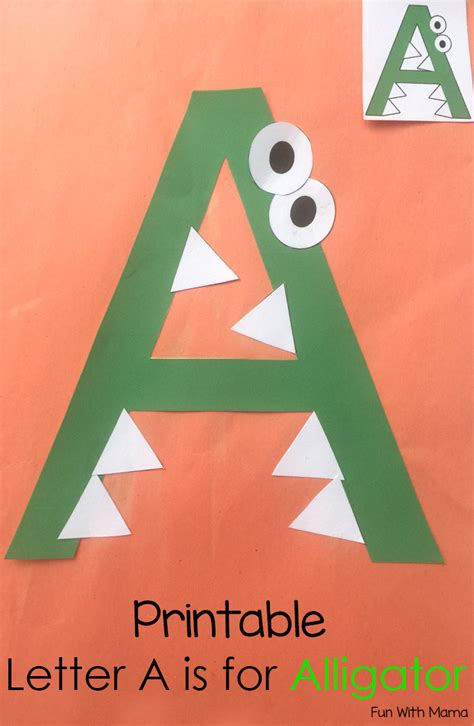 Printable Letter A Crafts A is for Alligator