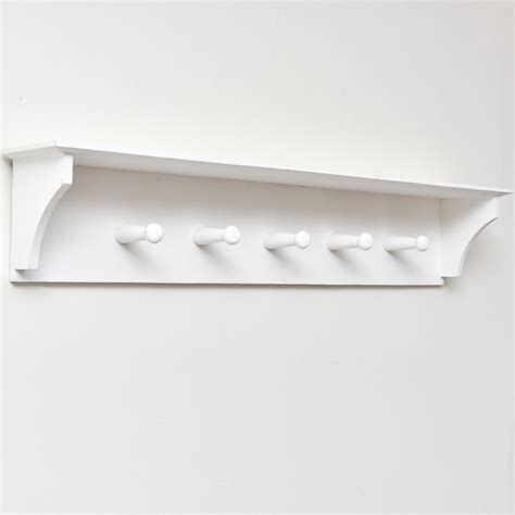 White Wall Shelf with Hooks