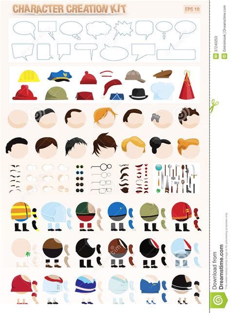 Character Creation Kit stock vector. Illustration of profession - 37240253